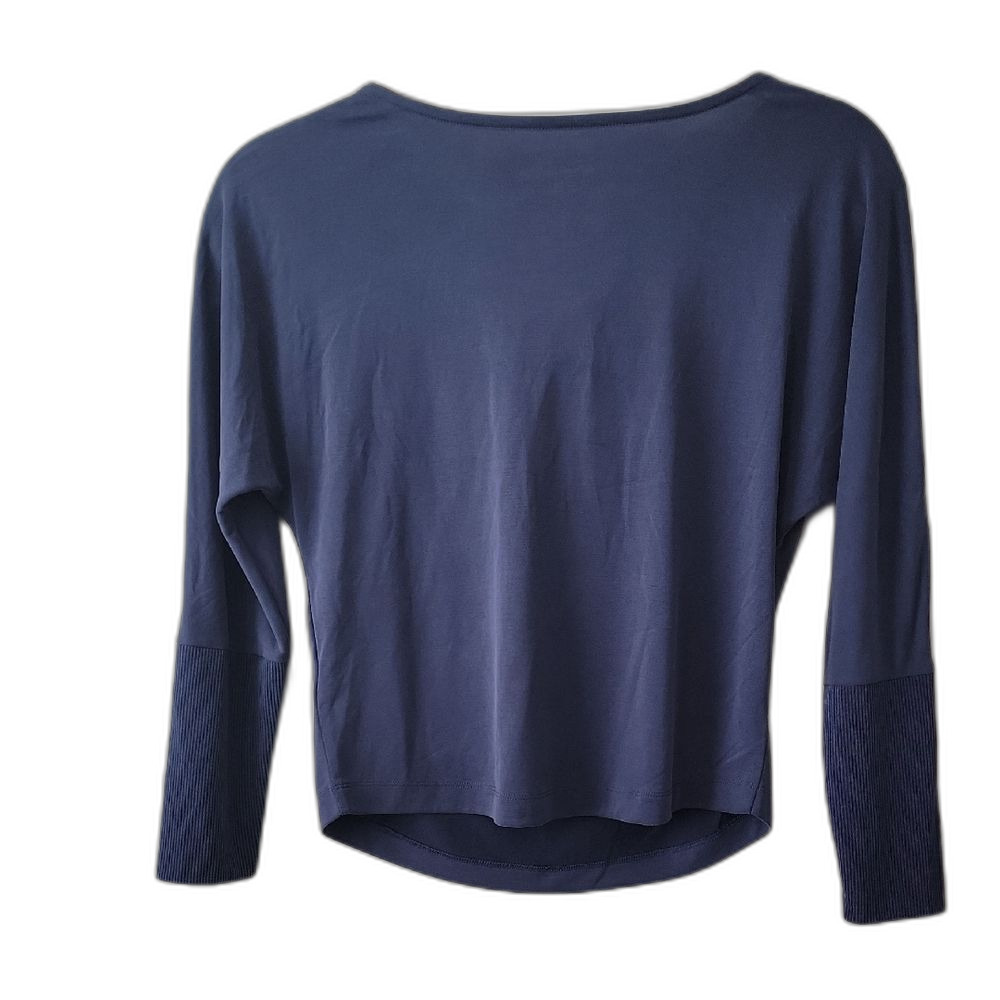 Soft Surroundings Drape Neck Long Sleeve Tee Blue Size S - Picture 2 of 13